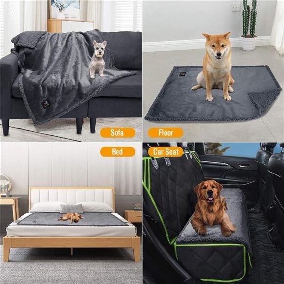 Waterproof Pet Blanket, Liquid Pee Proof Dog Blanket for Sofa Bed Couch, - Picture 4 of 6